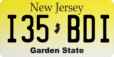 NJ license plate I35BDI