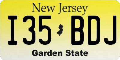 NJ license plate I35BDJ