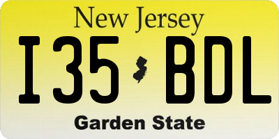 NJ license plate I35BDL