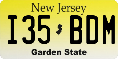 NJ license plate I35BDM