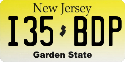 NJ license plate I35BDP