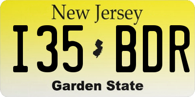 NJ license plate I35BDR