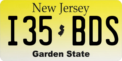 NJ license plate I35BDS