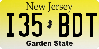 NJ license plate I35BDT