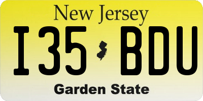 NJ license plate I35BDU