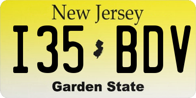 NJ license plate I35BDV