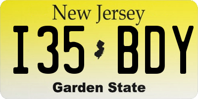 NJ license plate I35BDY
