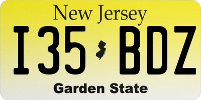 NJ license plate I35BDZ
