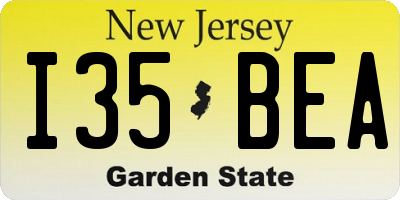 NJ license plate I35BEA