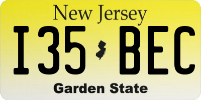 NJ license plate I35BEC
