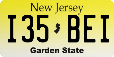 NJ license plate I35BEI