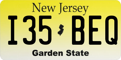 NJ license plate I35BEQ