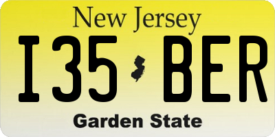 NJ license plate I35BER