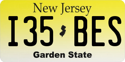 NJ license plate I35BES