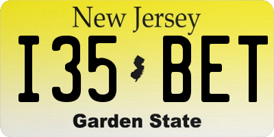 NJ license plate I35BET