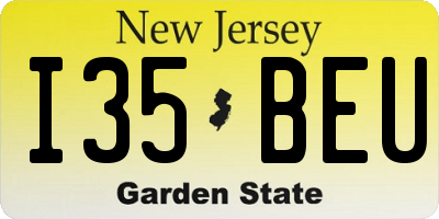 NJ license plate I35BEU