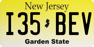 NJ license plate I35BEV