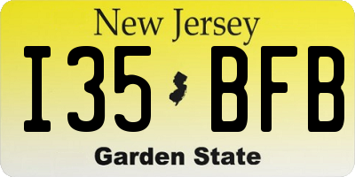 NJ license plate I35BFB