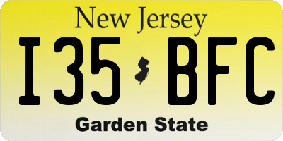 NJ license plate I35BFC