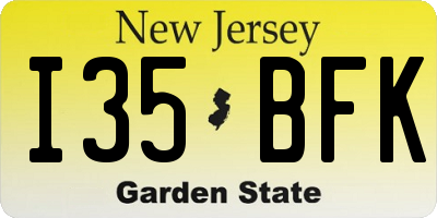 NJ license plate I35BFK