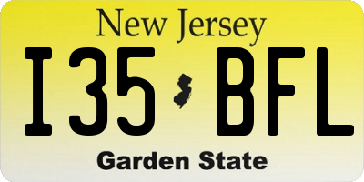 NJ license plate I35BFL