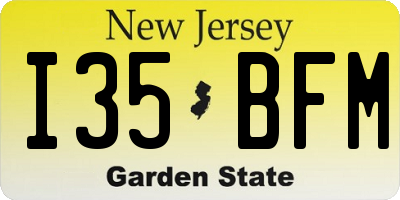 NJ license plate I35BFM