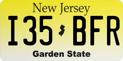 NJ license plate I35BFR