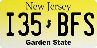 NJ license plate I35BFS