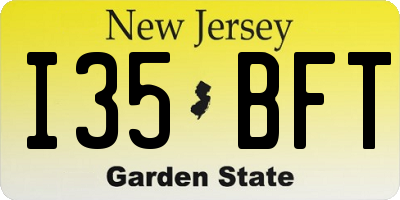 NJ license plate I35BFT