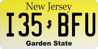 NJ license plate I35BFU
