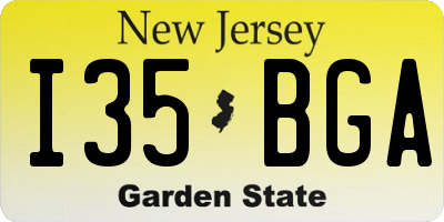 NJ license plate I35BGA