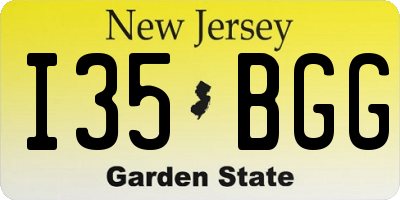 NJ license plate I35BGG