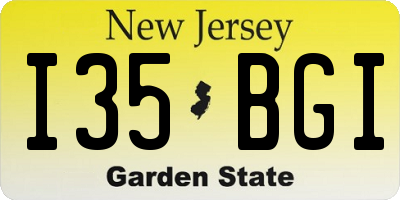 NJ license plate I35BGI