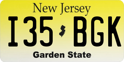 NJ license plate I35BGK