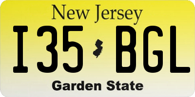 NJ license plate I35BGL
