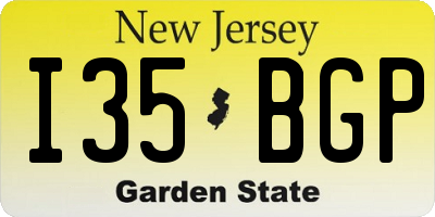 NJ license plate I35BGP