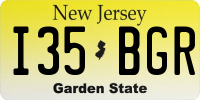 NJ license plate I35BGR