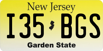 NJ license plate I35BGS