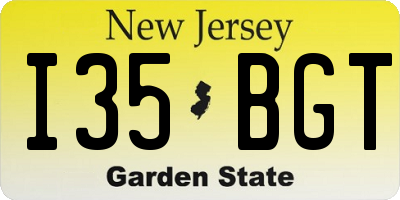 NJ license plate I35BGT