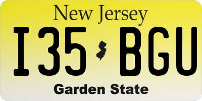 NJ license plate I35BGU