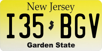 NJ license plate I35BGV