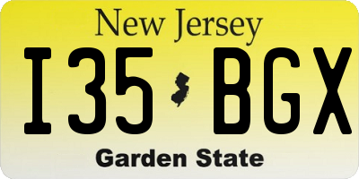 NJ license plate I35BGX