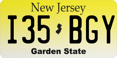 NJ license plate I35BGY
