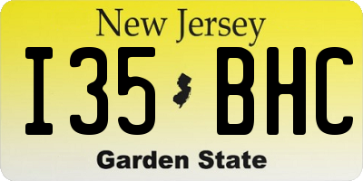 NJ license plate I35BHC