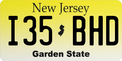 NJ license plate I35BHD