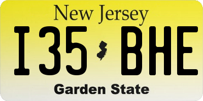 NJ license plate I35BHE