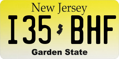 NJ license plate I35BHF