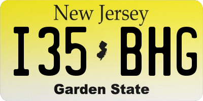 NJ license plate I35BHG