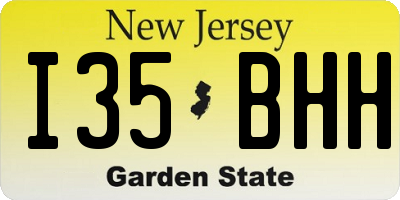 NJ license plate I35BHH