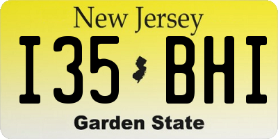 NJ license plate I35BHI